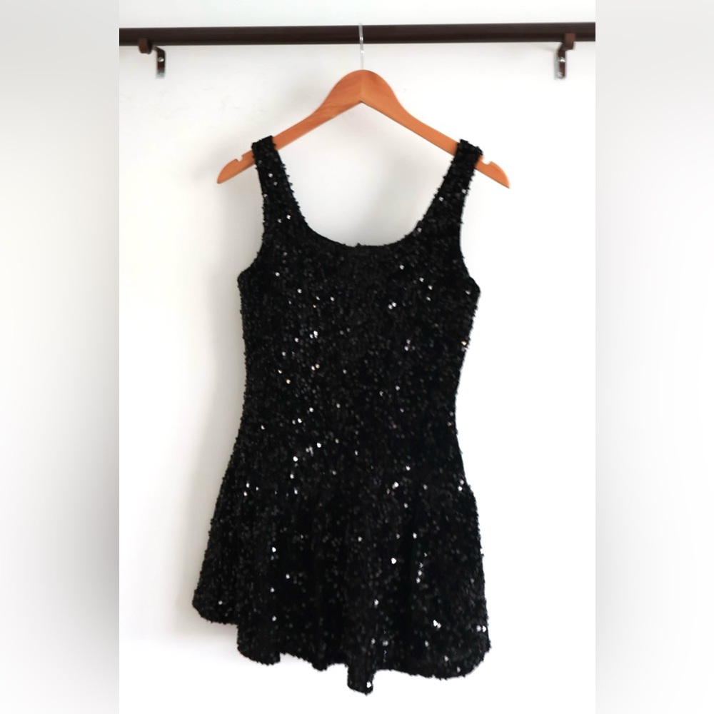 Altar'd State Black Sequin Mini Dress